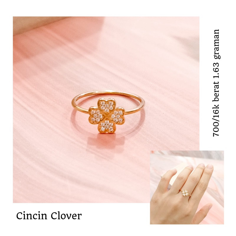Cincin emas asli love flower cincin korea