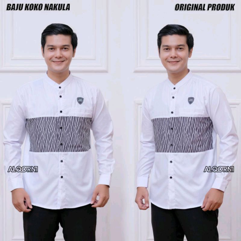 Baju Koko pria motif terbaru motif Nakula kombinasi batik