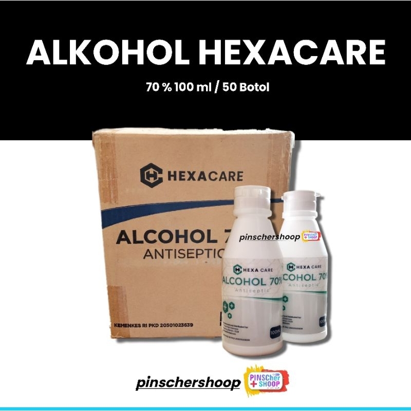 Alkohol Antiseptik 70 % Hexacare 100 Ml  Per Karton (50 btl)