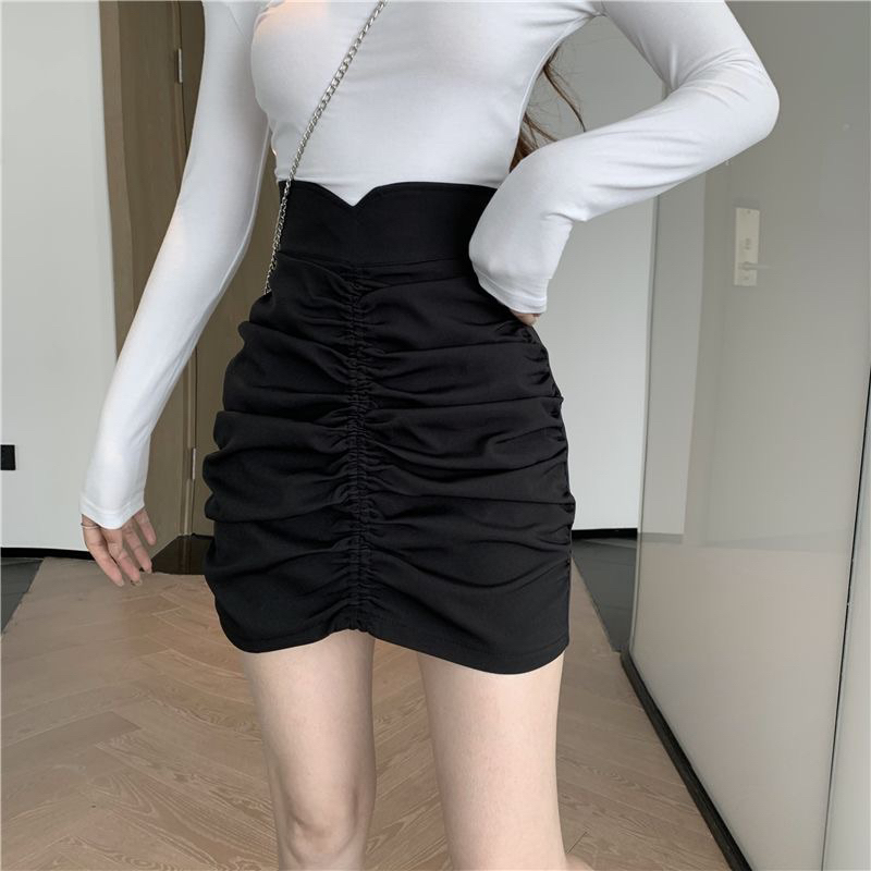 (S-XXL) SUPER HIGHWAIST ONE RUFFLE LINE SKIRT rok wanita