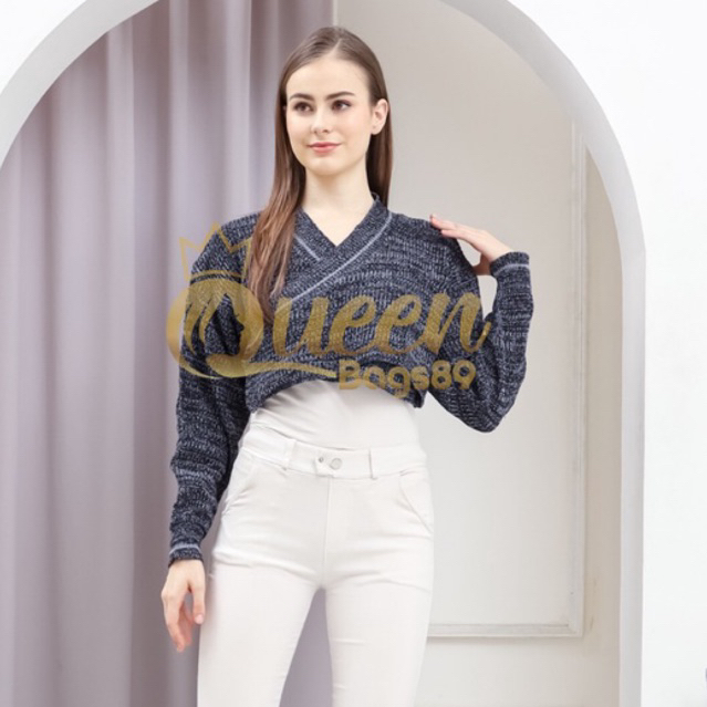 Queenbags89 baju outfit cewek baju atasan wanita baju Rajut Twist Crop