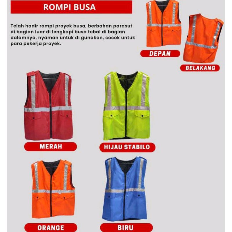 Rompi busa /rompi safety/rompi proyek busa