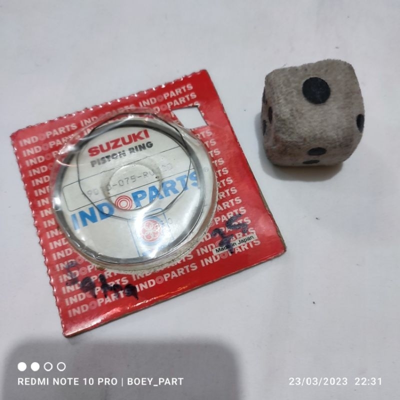 Ring seher piston satria lumba hiu 2tak 2t OS oversize over size 75 original indopart nos