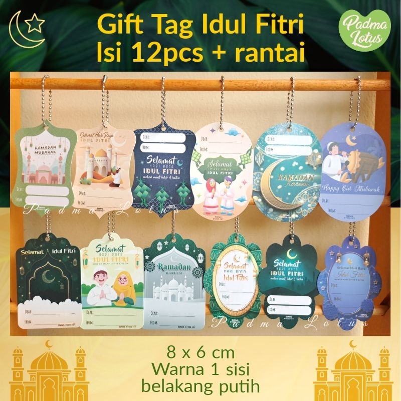 Gift Tag 12pcs plus tali rantai kartu ucapan ulang tahun natal hang tag gift card birthday baby born