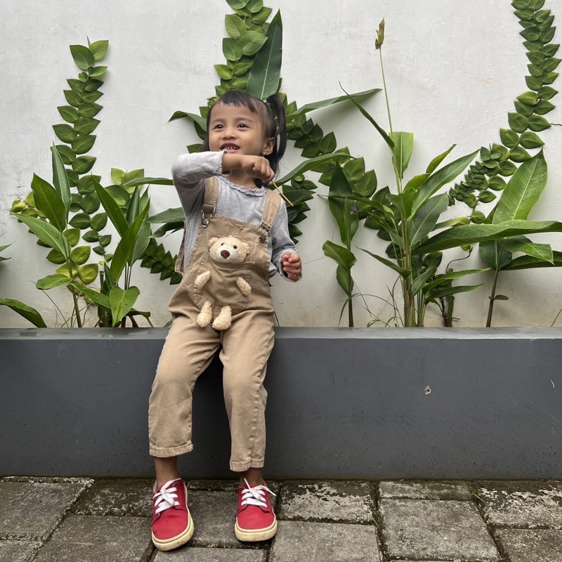 Overall bear - celana overall - overall jeans anak permepuan usia 1-6tahun