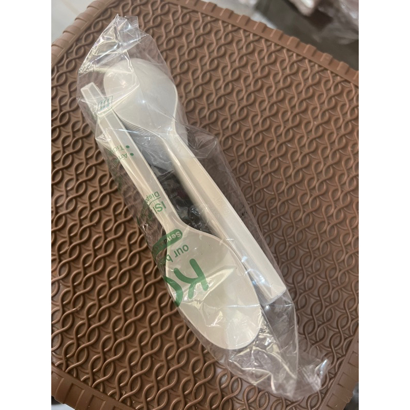 Sendok bulat putih / sendok makan plastik putih / SENDOK ES BUAH
