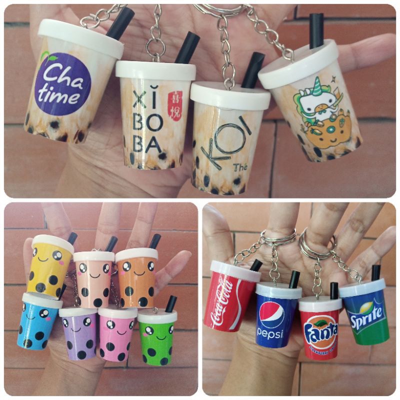 Gantungan Kunci Mixue Boba Soda Minuman Ada Sedotan Miniatur Gantungan Kunci Snack