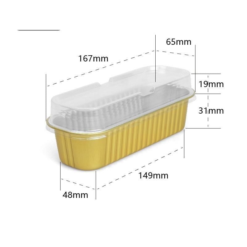 Cup Aluminium Foil Persegi Panjang isi 10pcs / Cup Foil Kemasan Roti