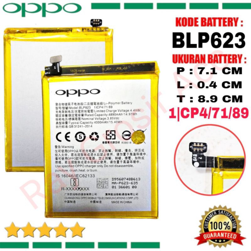 Baterai Original OPPO F3 Plus F3+ R9S+ R9S Plus BLP623 BLP-623 BLP 623