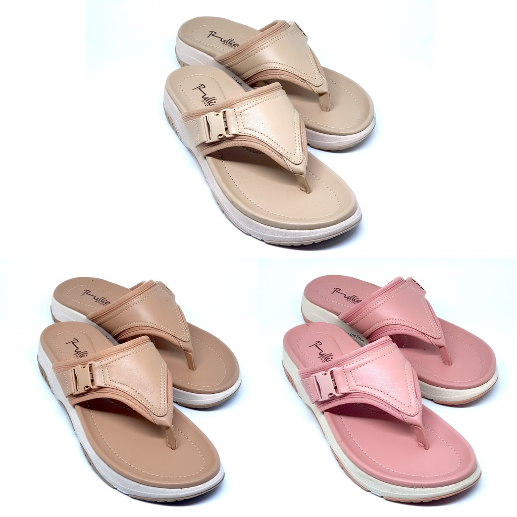 Rullief FBS 675 Sandal Flat Selop Japit Premium Wanita - Casual Slip Fashion Cewek Korea Trendy Original