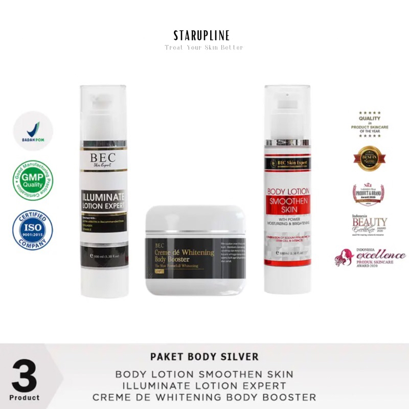 BEC SKIN EXPERT | PAKET SILVER BEC LOTION KULIT SUSAH PUTIH