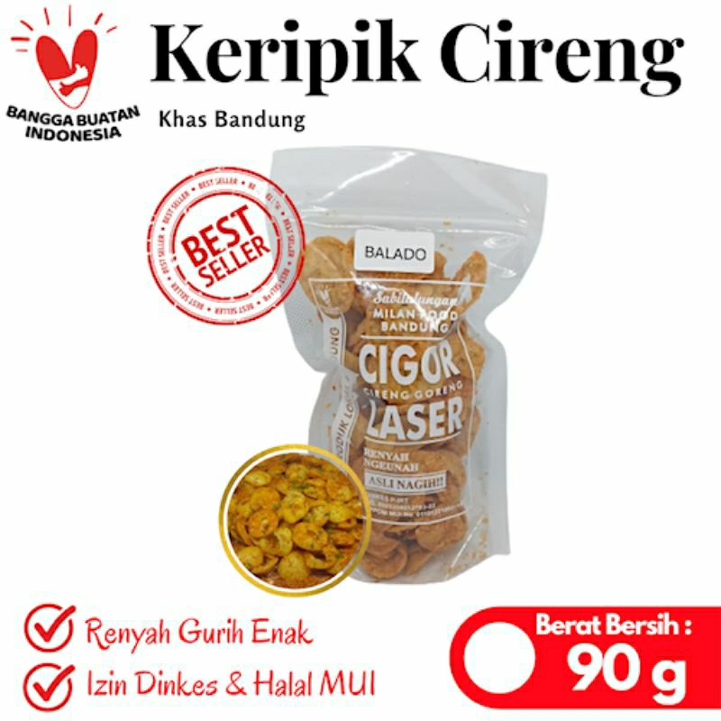 

Keripik Cireng Seblak Pedas Oleh Oleh Bandung 90g