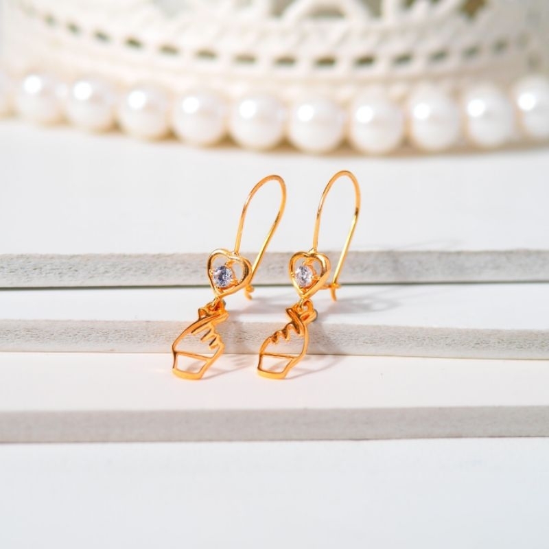 Anting Emas Kawatan Saranghaeyo Waru Mata 1 - Toko Emas Gadjah