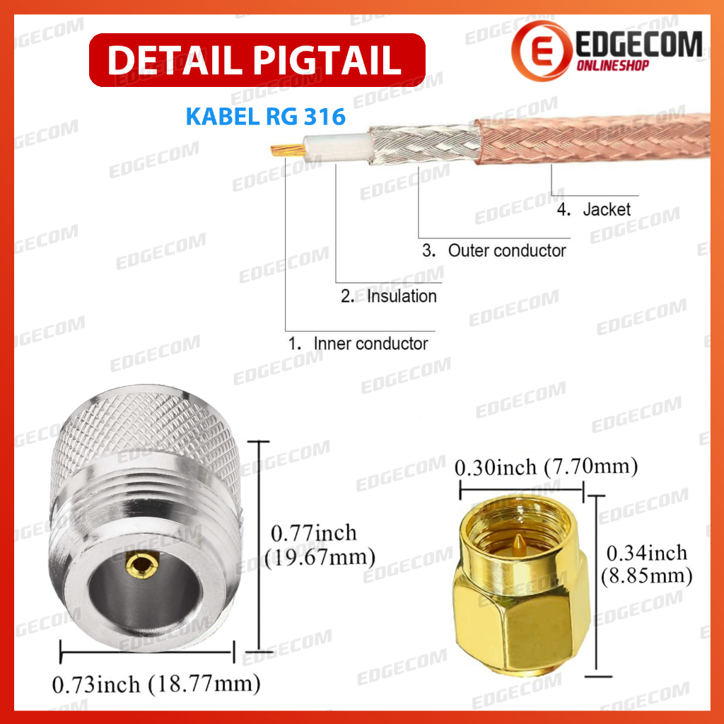 Pigtail N Female to Dual SMA Male untuk Modem Router Orbit Star 3 Z1 PRO RG316