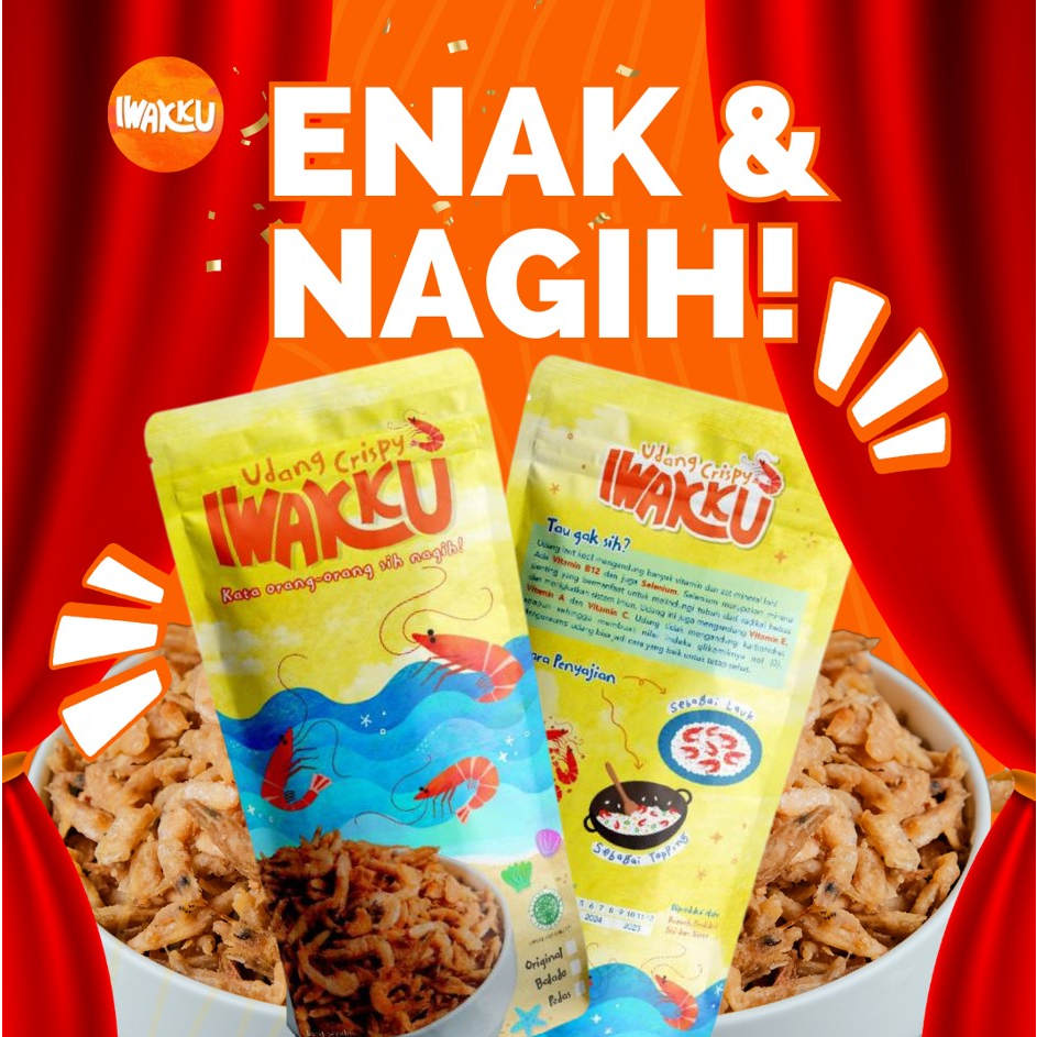 

IWAKKU Udang Crispy/Udang Krispi Daun Jeruk Cemilan dan Lauk [60 gr] GRATIS Bubble Wrap