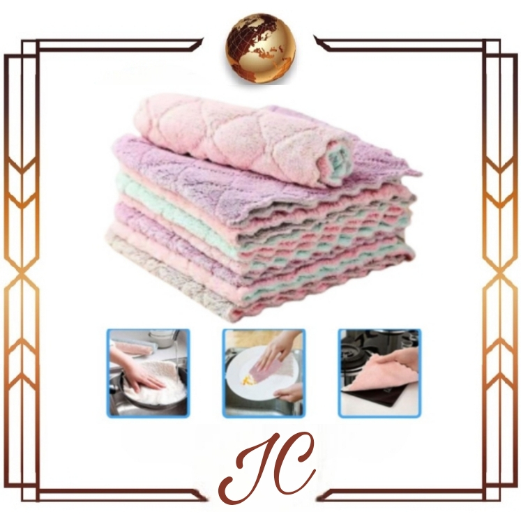 (JC) kain lap dapur cleaning cloth/kain lap anti minyak microfiber kitchen/ lap cuci piring ukuran 21*16