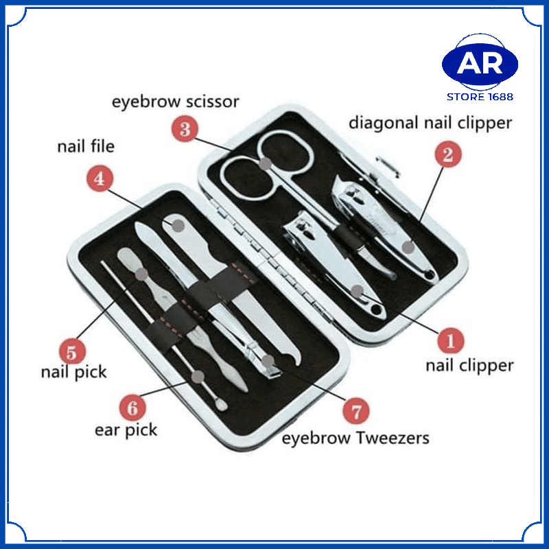 Manicure Pedicure 7 in 1 Nail Art Set Gunting Kuku kit alat manikur pedikur menicure meni pedi kit