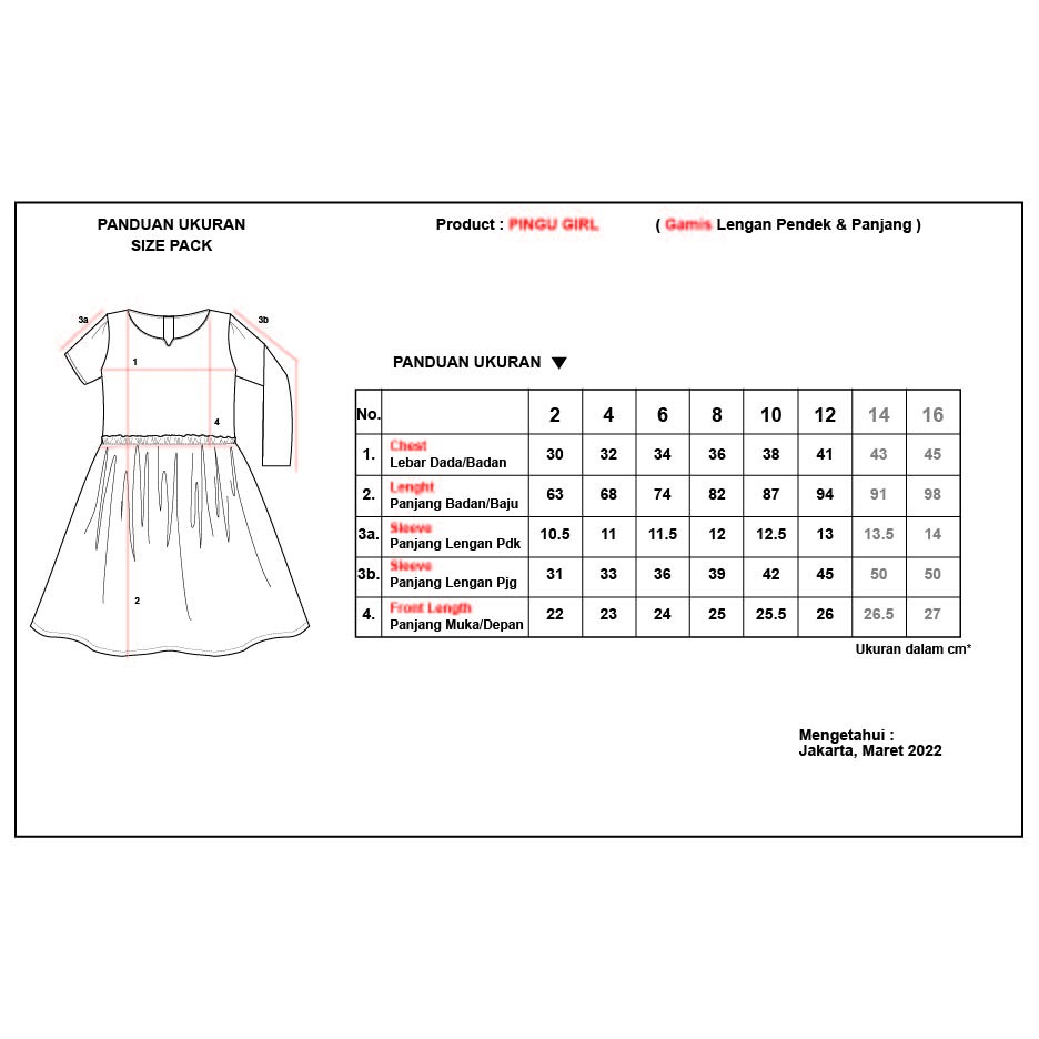 Pingu Semi Gamis Anak Perempuan Polos 91000523-6