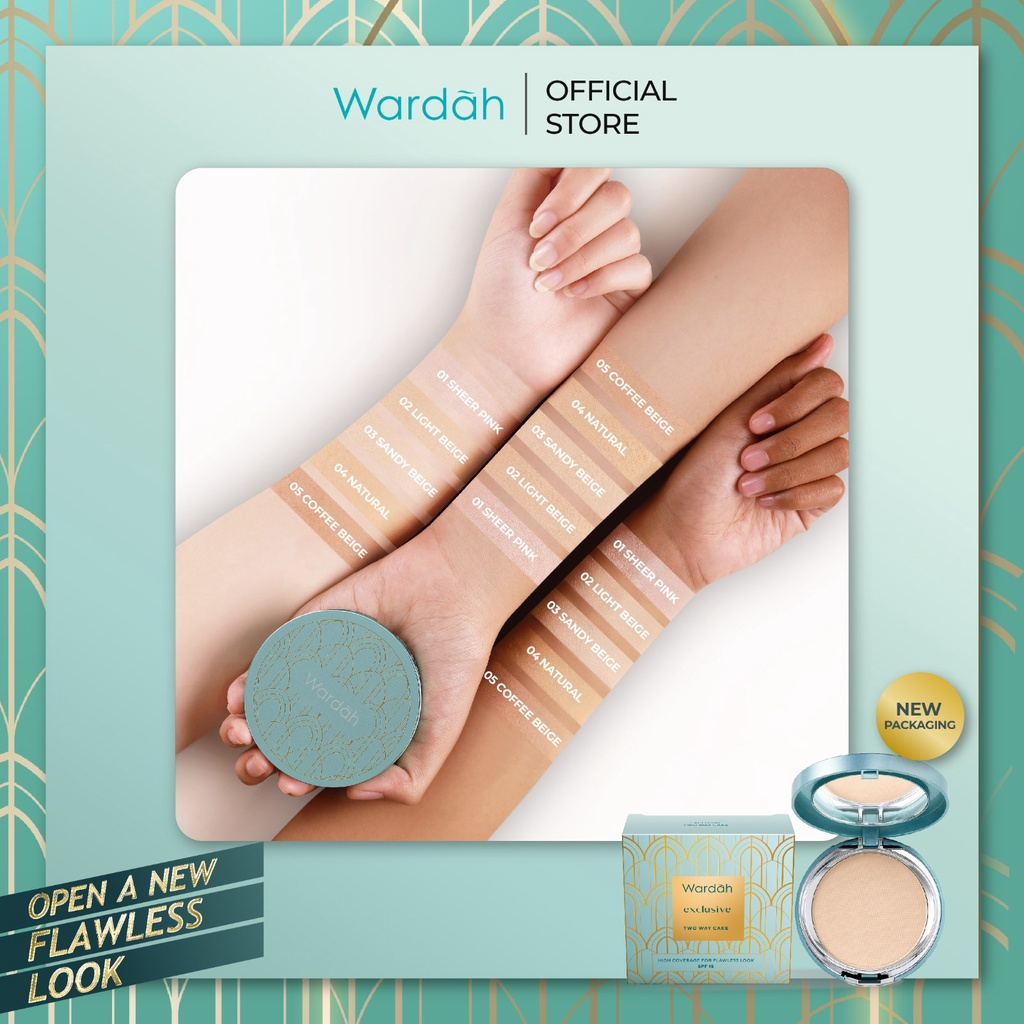 Wardah Exclusive Two Way Cake Refill - Bedak Dengan Tingkat Coverage Tinggi Yang Halus dan Tahan Lama - Dilengkapi SPF 15 PA