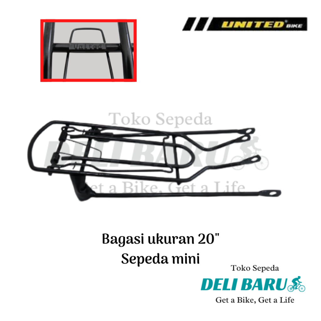 United Bagasi besi boncengan belakang sepeda anak mini ukuran 20