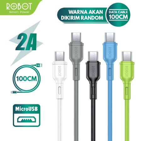 ROBOT KABEL DATA RBM100S/RBC100S USB MICRO/TYPE-C 2.4A 100CM FAST CHARGING