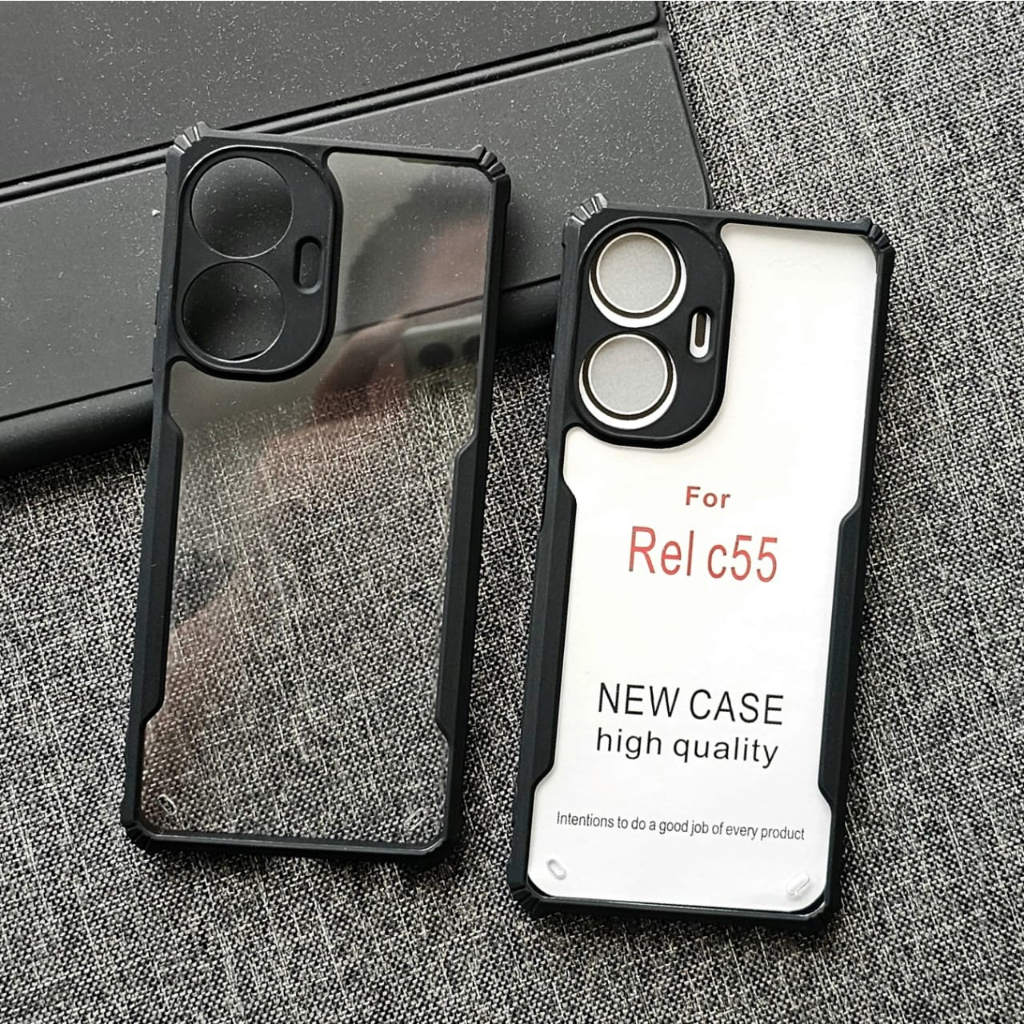 Case REALME C55 Case Fusion Shockproof transparan / Case liquid / Case Clear / Case Black Matte Protect Camera