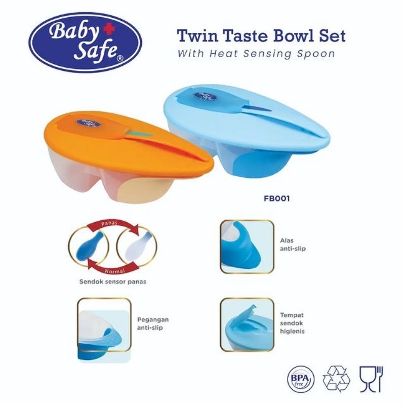 Babysafe Twin Taste Bowl FB001 with head sensing spoon