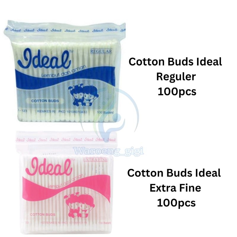 Cotton Bud Ideal Reguler / Extra Fine Cotton Buds Ideal 100pcs