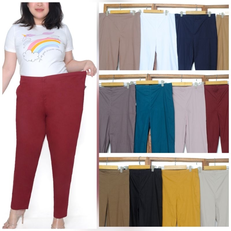 CELANA HAMIL JUMBO KATUN CELANA WANITA JUMBO KATUN STRETCH celana wanita katun jumbo celana wanita kekinian karet pinggang celana katun Stretch wanita jumbo celana katun hamil jumbo celana bumil jumbo kekinian celana hamil jumbo 90 kg celana wanita katun