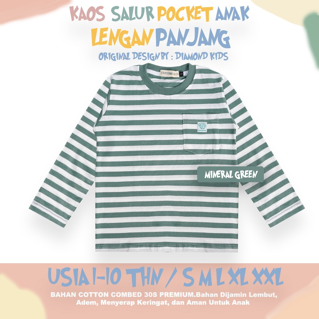 KAOS DISTRO ANAK MOTIF SALUR BELANG STRIPE GARIS BERGARIS TANGAN LENGAN PANJANG LUCU 1-10THN KAOS LAKI LAKI PEREMPUAN