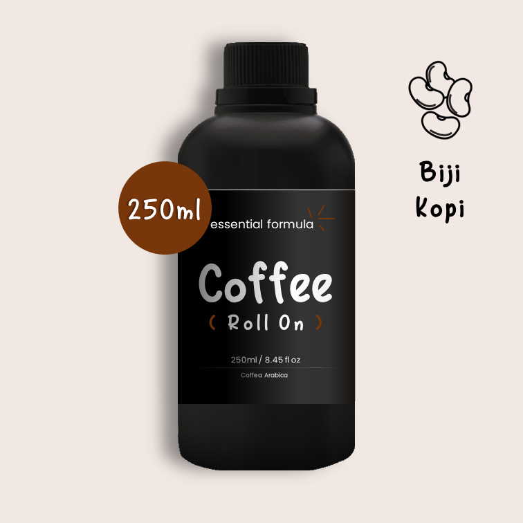 250ML Organic Coffee Essential Oil Roll On Biji Kopi Murni 100%