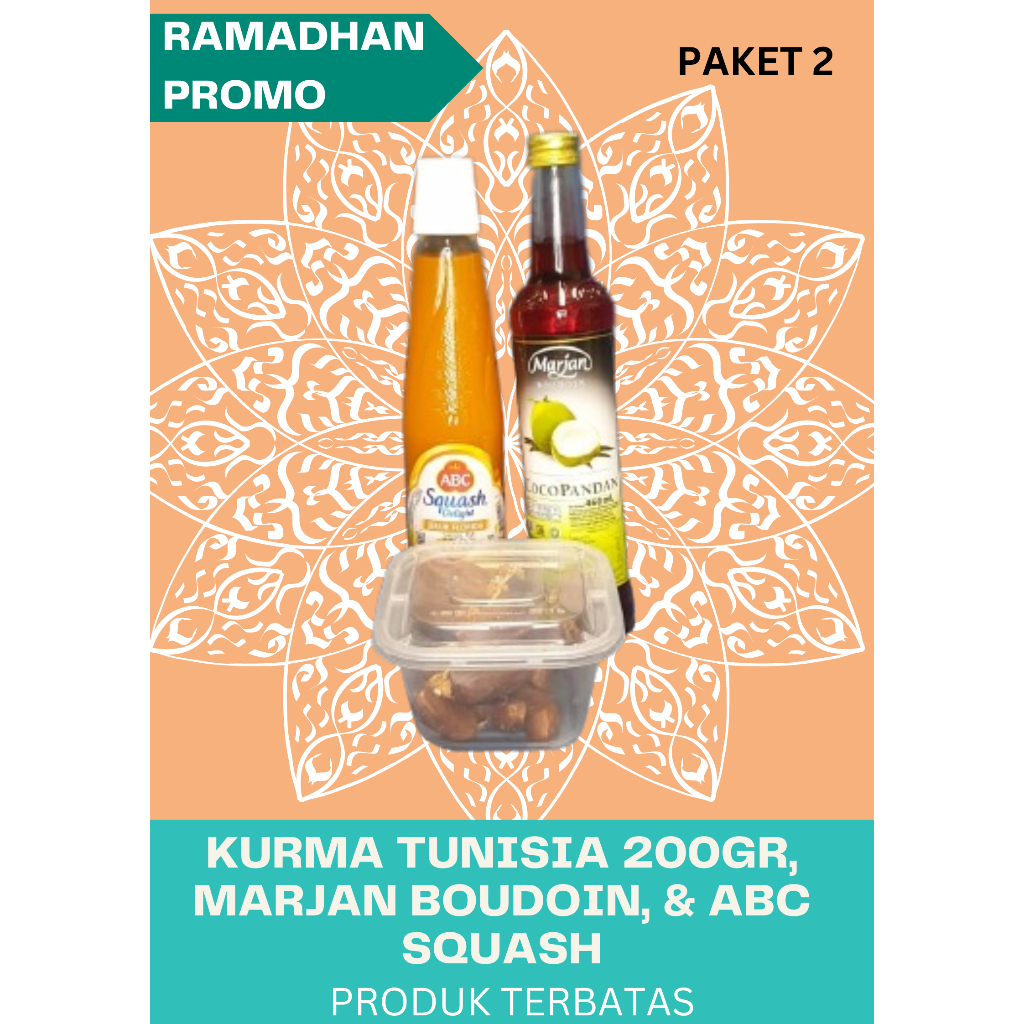 

PAKET SIRUP MARJAN, SIRUP ABC DAN KURMA TUNISIA
