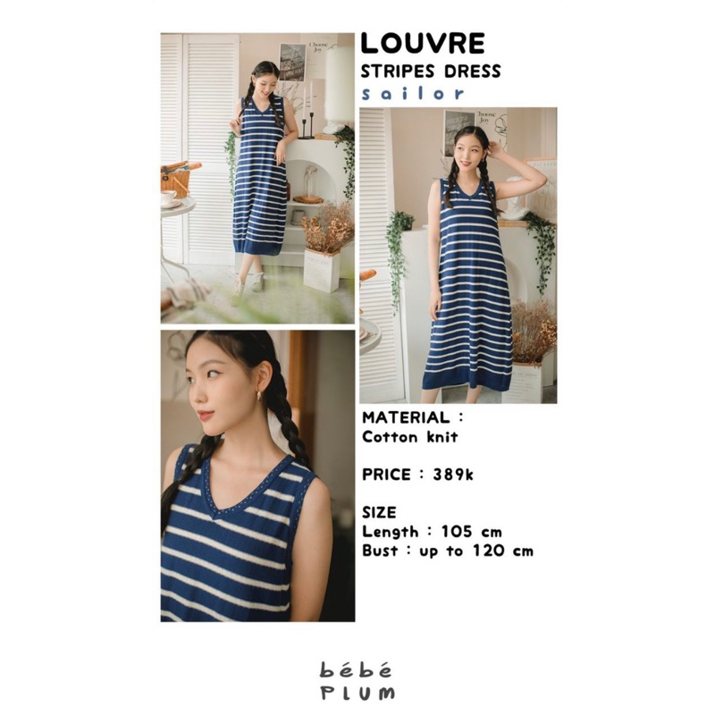 BEBEPLUM Louvre Dress in Sailor | NEW with tag