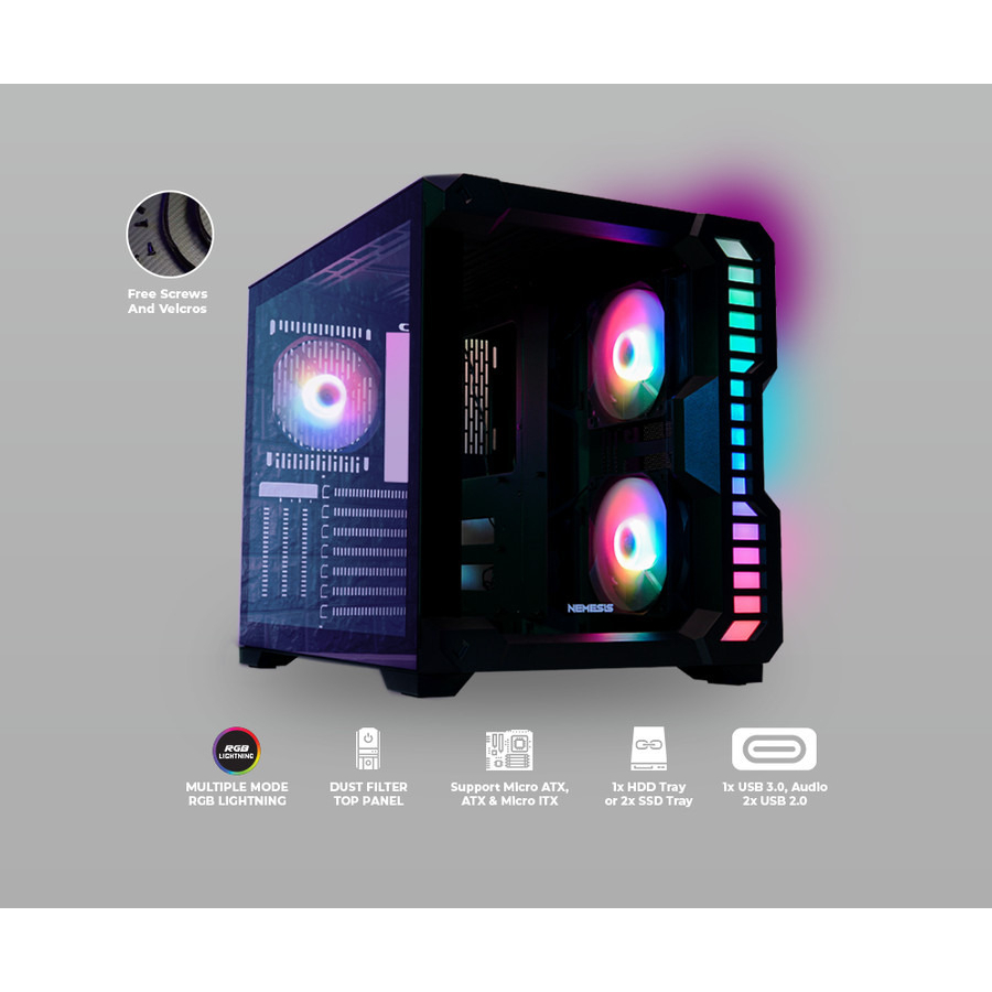 NYK Nemesis Casing Gaming T80 Rubix include Fan Case