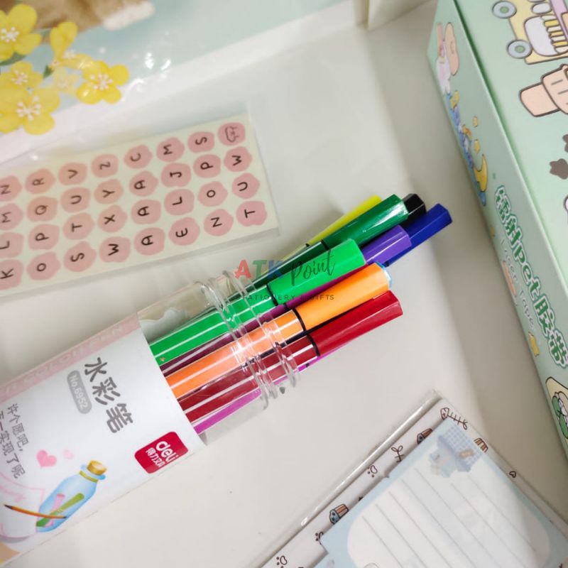 

ATK-POINT | DELI water color pen 12 colors /spidol warna 6952