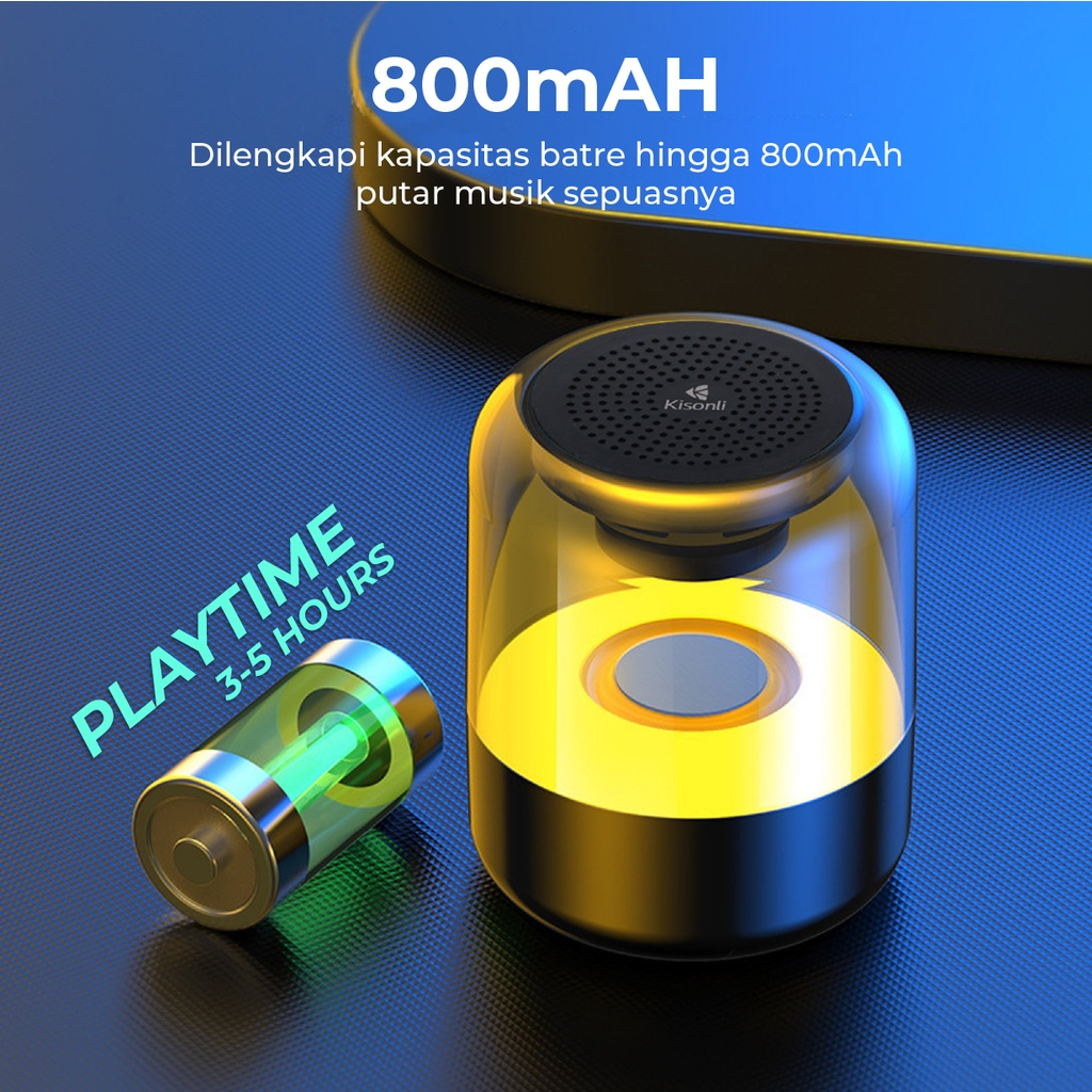 Speaker Bluetooth LP-5S Kisonli RGB Light Mini 5.0 Subwoofer 5W Super Bass - XOBOX