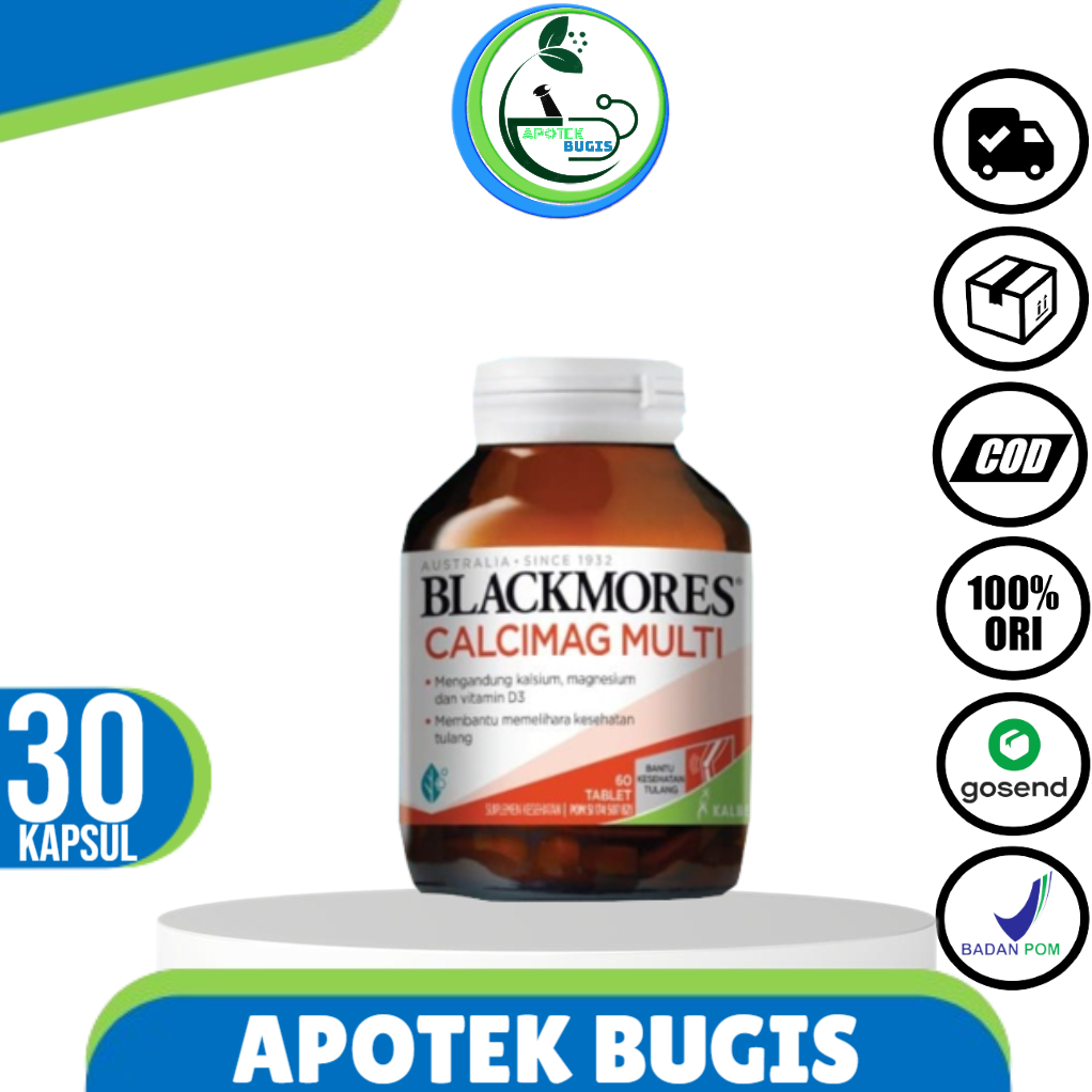 Blackmores Calcimag Multi BPOM Kalbe 30 Kapsul - Kalsium, Magnesium, Asam Lambung, Kesehatan Tulang