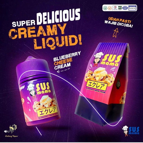 Sus Mama V2 Blueberry Cheese Cream 60ML Authentic By Java juice