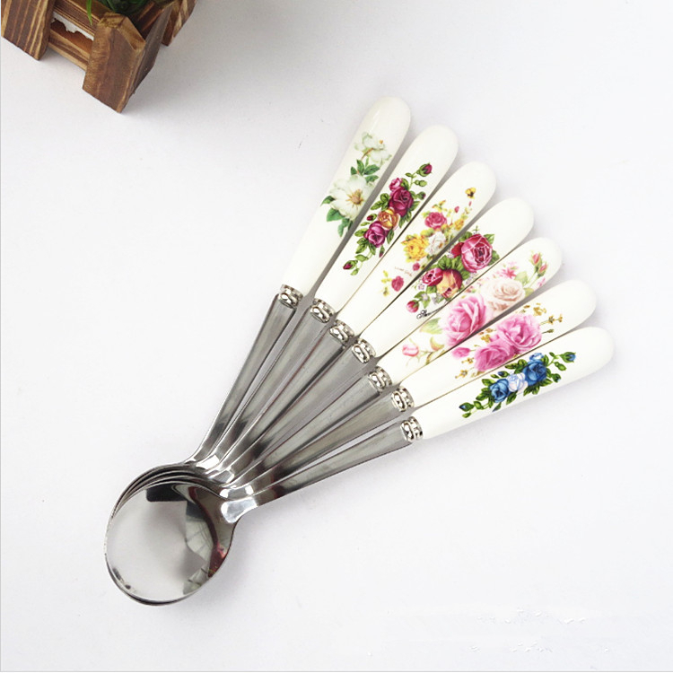 Sendok Makan Korea Motif Stainless Steel Sus 304 Premium Korean Spoon Makanan Alat Makan Karakter Motif TERMURAH TERLARIS