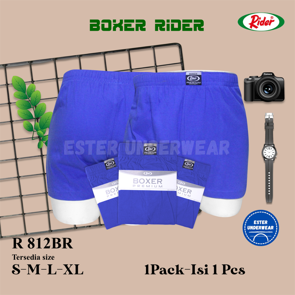 Rider Premium Boxer Man R 812BR Biru ISI 1 Pcs