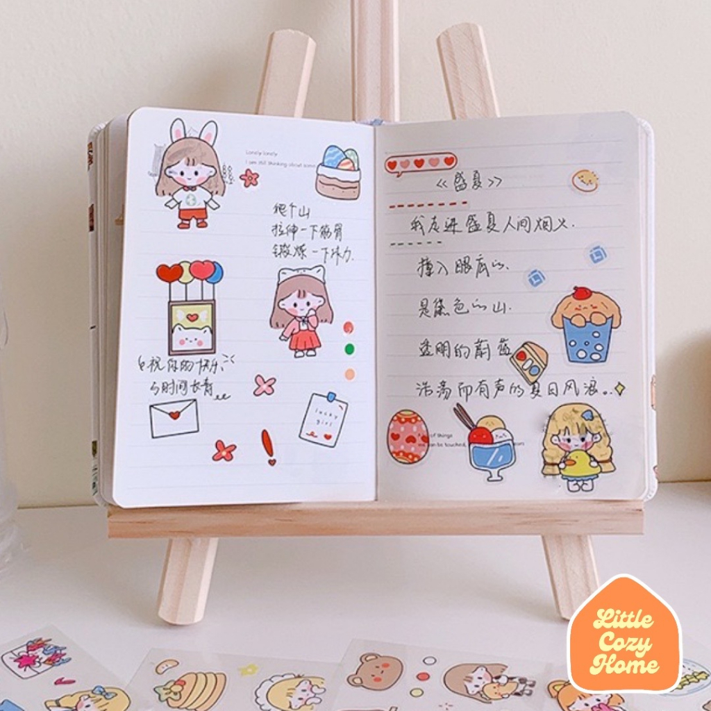 Momo Sticker Pack Paket Stiker Lucu Ala Jepang Korea Karakter Momo Anak Cewek Mainan Anak Perempuan Hiasan Dekorasi Sticker Imut Sovenir Kado Ultah Anak Viral