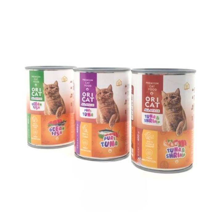 ORI CAT kaleng TUNA SHRIMP 400gr Makanan Kucing kaleng merk ORICAT 400gr