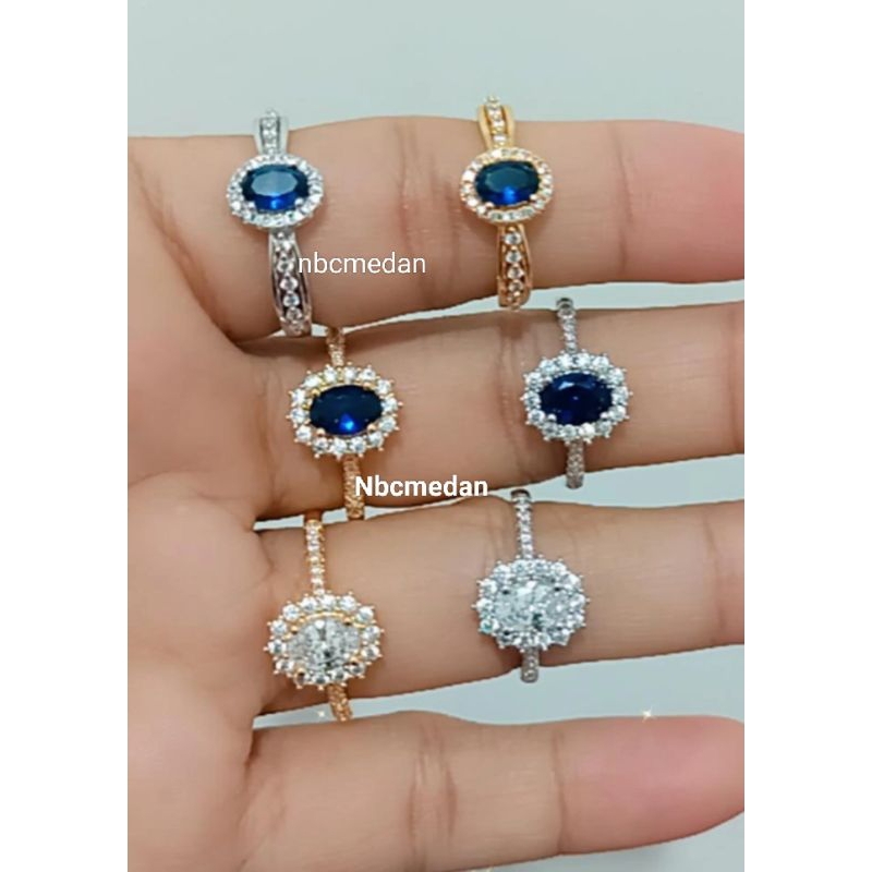 Blue sapphire micro diamond,awet seperti titanium,bisa dipakai harian