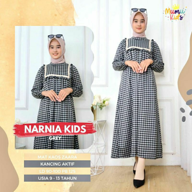 Gamis Anak Motif Kotak Kotak Narnia Maxy Kids by Mumu Fadhion Hijab Solo