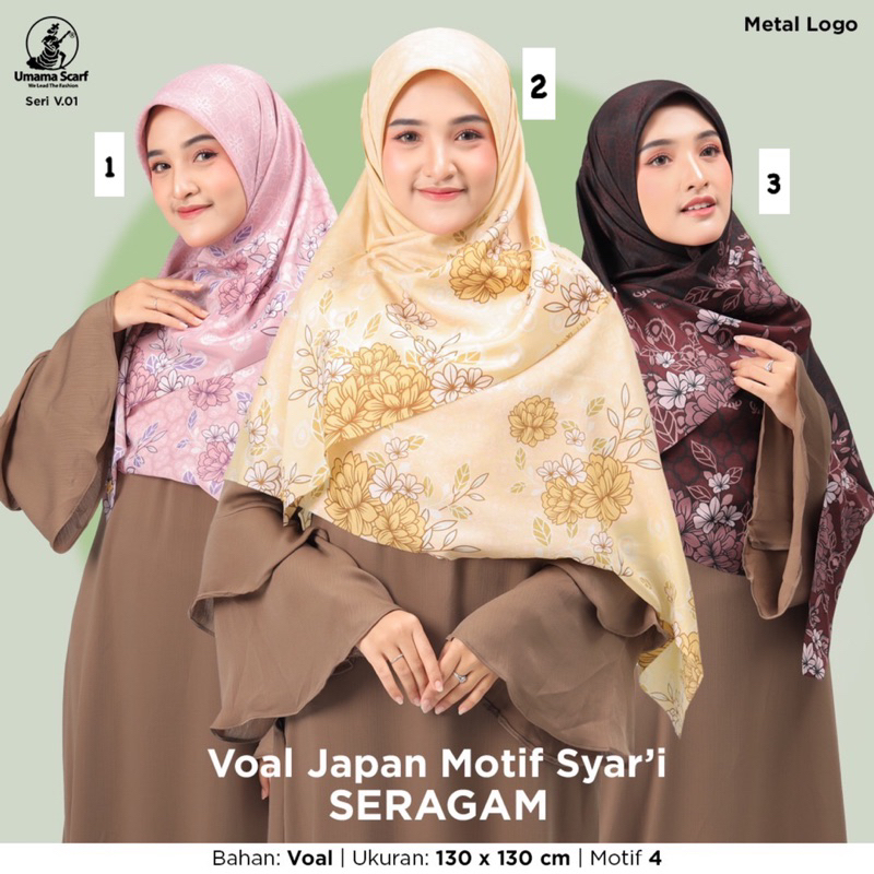 SEGIEMPAT JAPAN VOAL SYARI MOTIF METAL LOGO