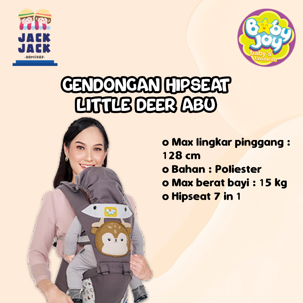 Baby Joy Gendongan Bayi Depan Little Deer Woolly Series | Baby Joy Gendongan Hipseat Little Deer Woolly Series