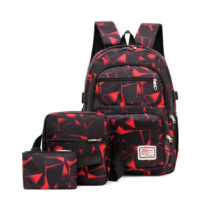 BJ21996(3IN1)  - BLACK/LIGHTBLUE/PURPLE/RED - TAS RANSEL SEKOLAH PRIA WANITA FASHION IMPORT MODIS ELEGAN TERMURAH TERLARIS TERBARU BAGSTORE JAKARTA TAS BATAM JTF1996