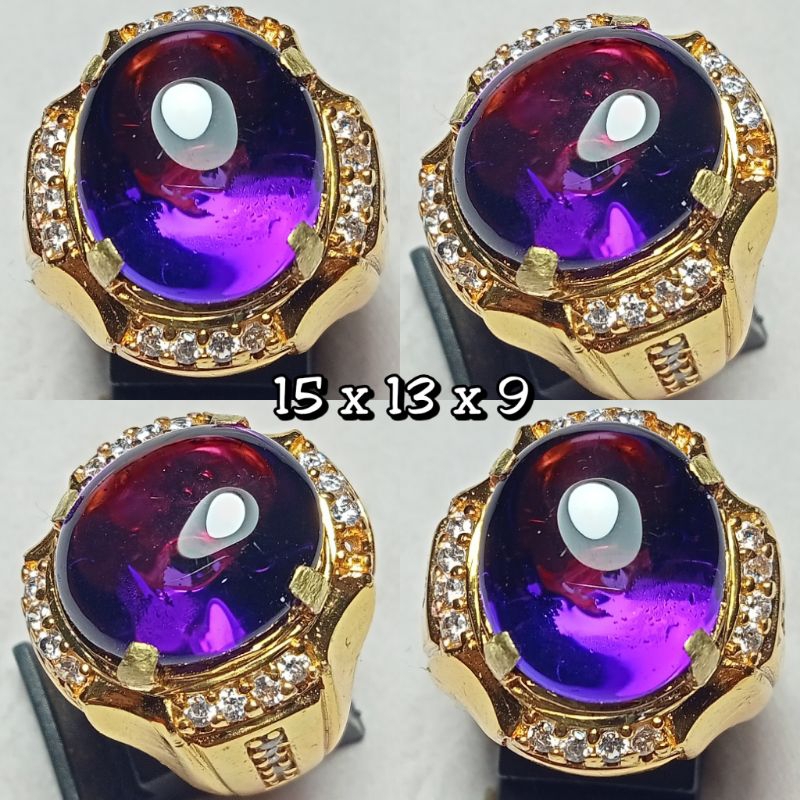 Cincin Batu Kecubung Amethyst