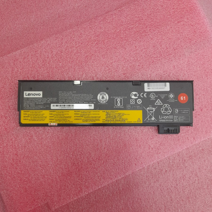 Baterai Laptop Lenovo Thinkpad T470 T480 01AV425 SB10K97582 61+