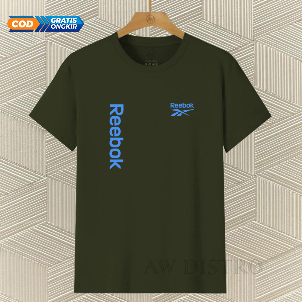 COD Baju Kaos Distro RB Kirka Text Sky Blue Premium Quality Lengan Pendek